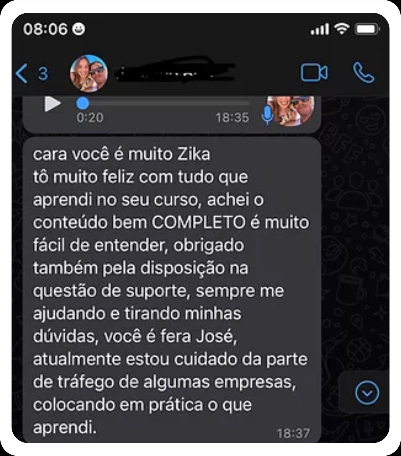 Depoimento aluno — conteúdo completo e fácil de entender